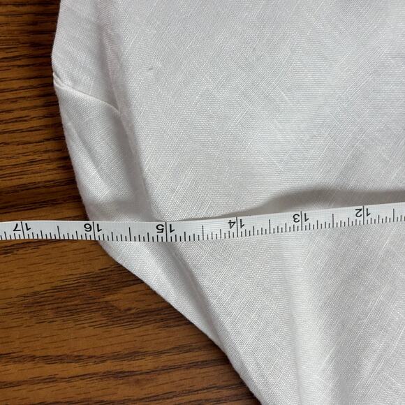 New Dissh Andrea White Linen Midi Dress Womens 12 Maxi Open Back Bridal Party - Picture 12 of 13